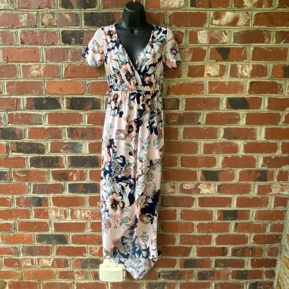 Pink Floral High Low Dress
